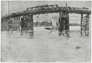 バターシーブリッジ、ロンドン、19世紀1904。 作： James Abbott McNeill Whistler