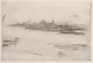 バタシー：夜明け。 作： James Abbott McNeill Whistler