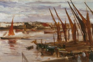 バタシーリーチ、c。 1863年。 作： James Abbott McNeill Whistler