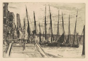 ビリングスゲート、1859 年。 作： James Abbott McNeill Whistler