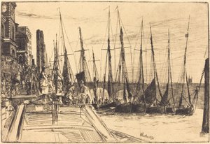 ビリングスゲート、1859 年。 作： James Abbott McNeill Whistler