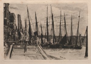 ビリングスゲート、1859年。 作： James Abbott McNeill Whistler