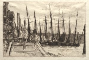 ビリングスゲート、1859年。 作： James Abbott McNeill Whistler