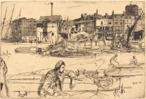 1859年、ブラックライオン・ワーフ 作： James Abbott McNeill Whistler