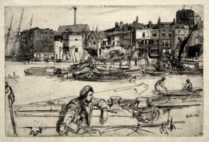 ブラックライオンワーフ、1859年。 作： James Abbott McNeill Whistler