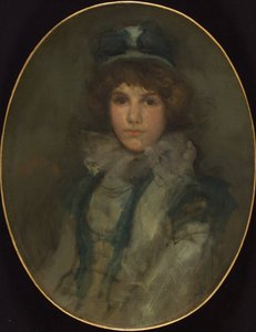 ブルーとコーラル：リトルブルーボンネット、1898 作： James Abbott McNeill Whistler