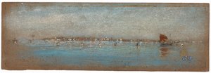 青と銀 - 島、ヴェネツィア、1879-1880。 作： James Abbott McNeill Whistler