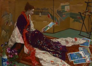 紫と金の気まぐれ：ゴールデンスクリーン、1864年。 作： James Abbott McNeill Whistler