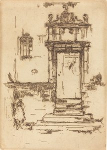 礼拝堂の戸口、モントレゾール、1888 年。 作： James Abbott McNeill Whistler