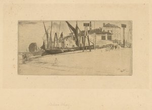 チェルシー・ワーフ、1863年 作： James Abbott McNeill Whistler