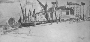 チェルシーワーフ、1863年、1904年 作： James Abbott McNeill Whistler
