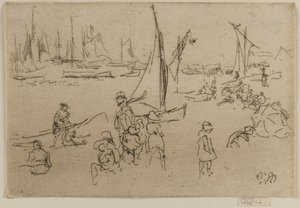 子供たち、ポーツマス、1887年。 作： James Abbott McNeill Whistler