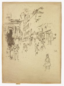 カトラー通り、ハウンズディッチ 1886-88年頃 （エッチング、紙にインク） 作： James Abbott McNeill Whistler