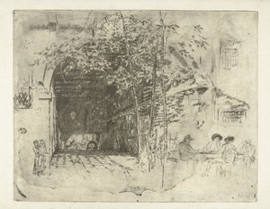 ヴェネツィアの家の下の通路 トラゲット ヴェネツィア：12のエッチング（シリーズタイトル） 作： James Abbott McNeill Whistler