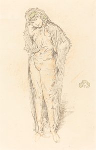 ドレープ姿、立っている、1891年。 作： James Abbott McNeill Whistler
