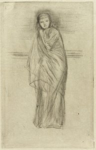 ドレープモデル、1870年。 作： James Abbott McNeill Whistler