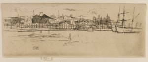 乾ドック、サウサンプトン、1887年。 作： James Abbott McNeill Whistler