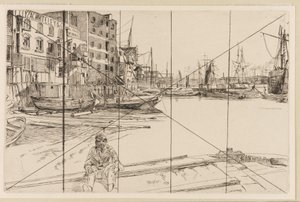イーグル・ワーフ タイザック・ホワイトリー社、1859年。 作： James Abbott McNeill Whistler