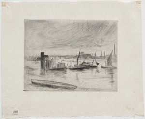 早朝、バタシー。 作： James Abbott McNeill Whistler