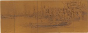 エッチング プレート: テムズ ウェアハウス、1859 年。 作： James Abbott McNeill Whistler