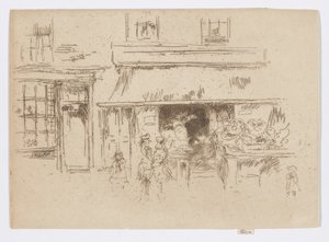 エクセター・ストリート、1886-88年頃（エッチング、インク、紙） 作： James Abbott McNeill Whistler