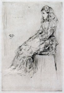 ファニー・レイランド、1874年頃（ドライポイント） 作： James Abbott McNeill Whistler