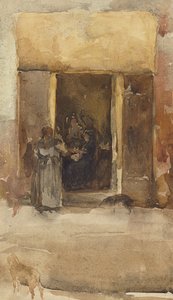 出入り口の人物、1897年〜99年 作： James Abbott McNeill Whistler