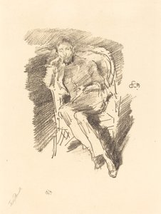 Firelight: Joseph Pennell、No. 2、1896 年。 作： James Abbott McNeill Whistler