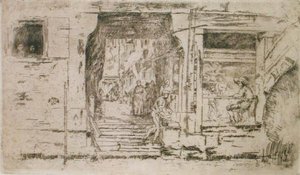 ベニスの魚屋（エッチング） 作： James Abbott McNeill Whistler