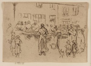 魚女、オステンド、1887年 作： James Abbott McNeill Whistler