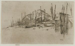 漁船、ヘイスティングス、1877年 作： James Abbott McNeill Whistler