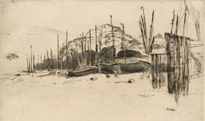 漁船、ヘイスティングス、1877年 作： James Abbott McNeill Whistler