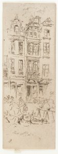 1887年、ブリュッセルのフラワーマーケット。 作： James Abbott McNeill Whistler