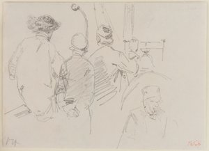 ボートに乗った 4 人の男性、1858 年。 作： James Abbott McNeill Whistler