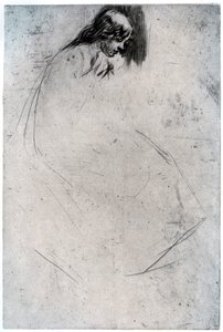 Fumettes Bent Head、c1859 1904。 作： James Abbott McNeill Whistler