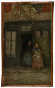 金とオレンジ隣人たち》1894-95年頃（油彩、木製パネル） 作： James Abbott McNeill Whistler