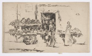 八百屋の店、パリ、1892-93年頃（エッチング、紙にインク） 作： James Abbott McNeill Whistler
