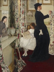 グリーンとローズのハーモニー：ミュージックルーム 作： James Abbott McNeill Whistler