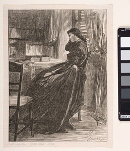 ジョアンナダグラス「試練の説教」、1862年 作： James Abbott McNeill Whistler