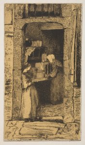 マスタードの売り手、1858年。 作： James Abbott McNeill Whistler