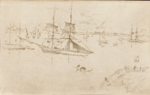 ラグーン-正午、1879-1880。 作： James Abbott McNeill Whistler
