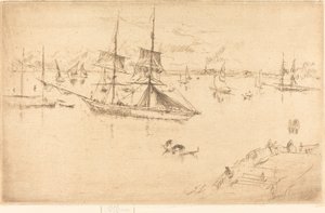 ラグーン：正午、18791880。 作： James Abbott McNeill Whistler