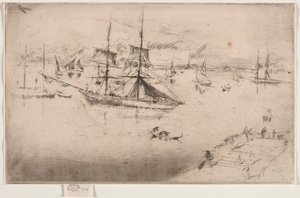 ラグーン：正午、1886年。 作： James Abbott McNeill Whistler