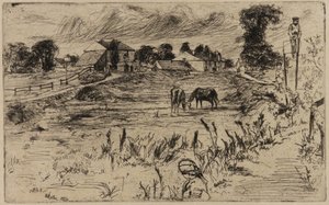 馬のいる風景」1859年 作： James Abbott McNeill Whistler