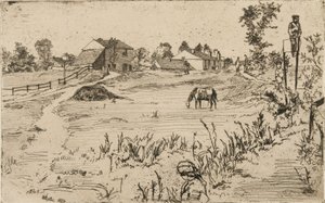 馬のある風景、1859年。