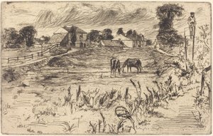 馬のいる風景」1859年 作： James Abbott McNeill Whistler