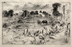 馬のいる風景、1859年。