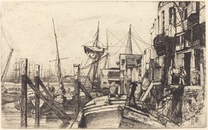 ライムハウス、1859年 作： James Abbott McNeill Whistler