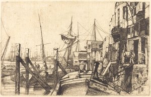 ライムハウス、1859年。 作： James Abbott McNeill Whistler