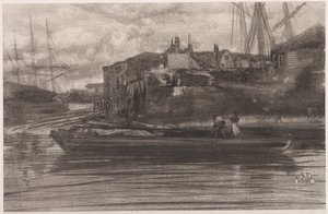 ライムハウス、1878年。 作： James Abbott McNeill Whistler
